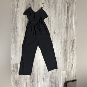 Banana Republic Black Ruffle Jumpsuit - Size 0 petite